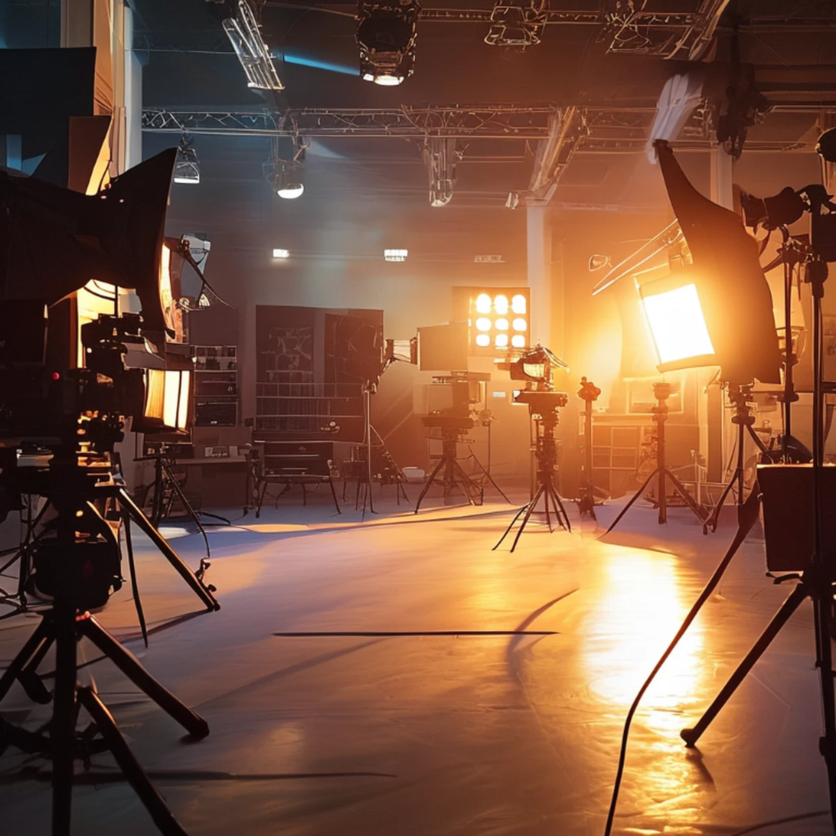 Professionelles Filmset mit moderner Kameraausrüstung