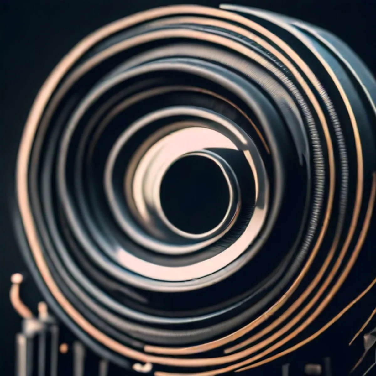 Gros plan sur un objectif de projecteur de cinéma
