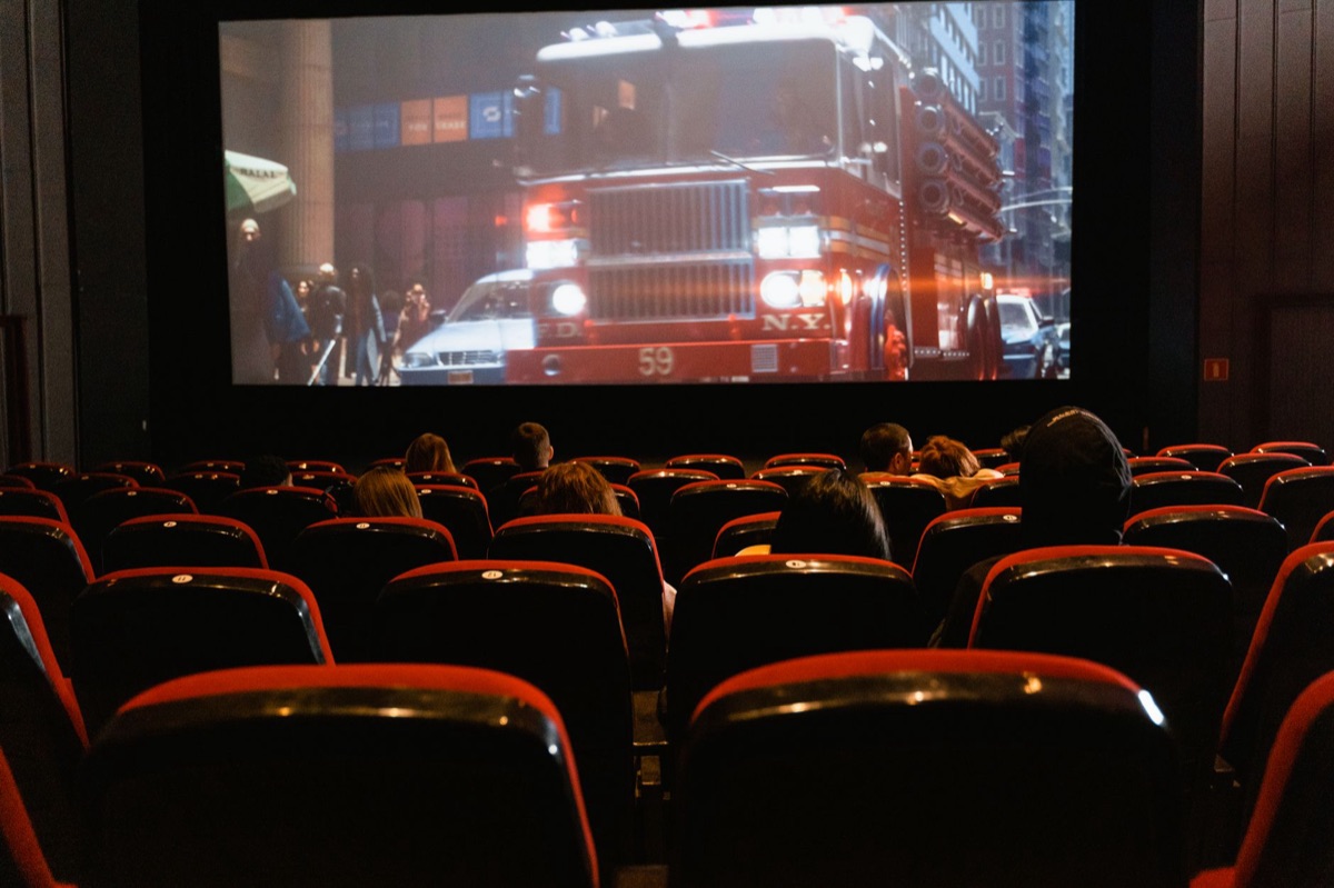 Interior de una sala de cine coreana.