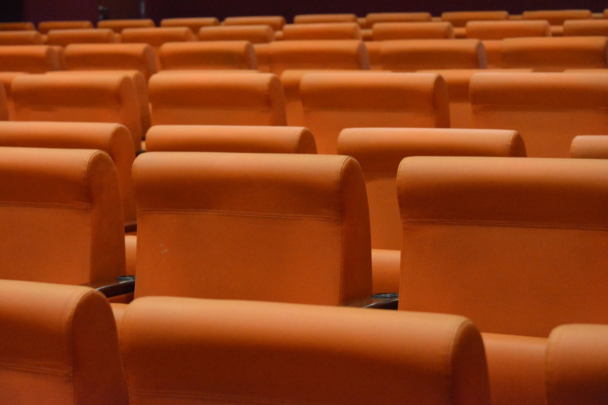Het interieur van een Koreaanse filmzaal.