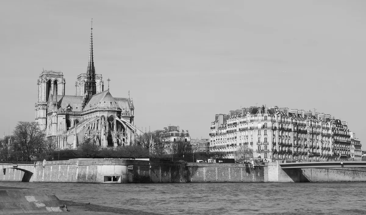 paris, notre dame of paris, cathedral, france, monochrome, the seine, story
